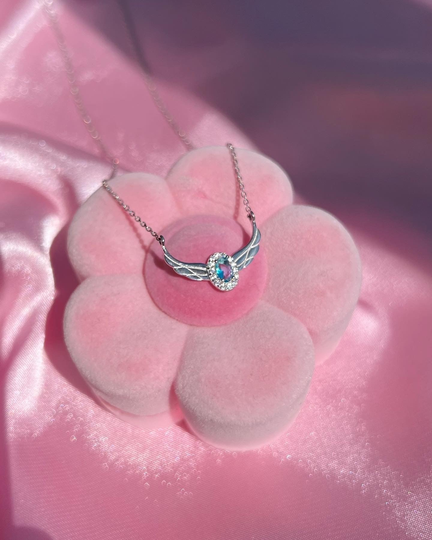 Collar de plata de ley 925K de la princesa Odette del lago de los cisnes