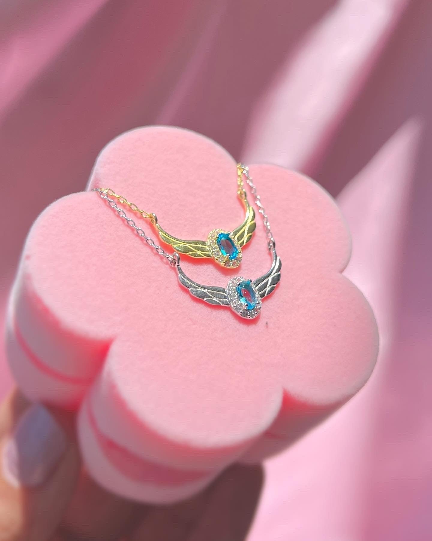 Collar de plata de ley 925K de la princesa Odette del lago de los cisnes