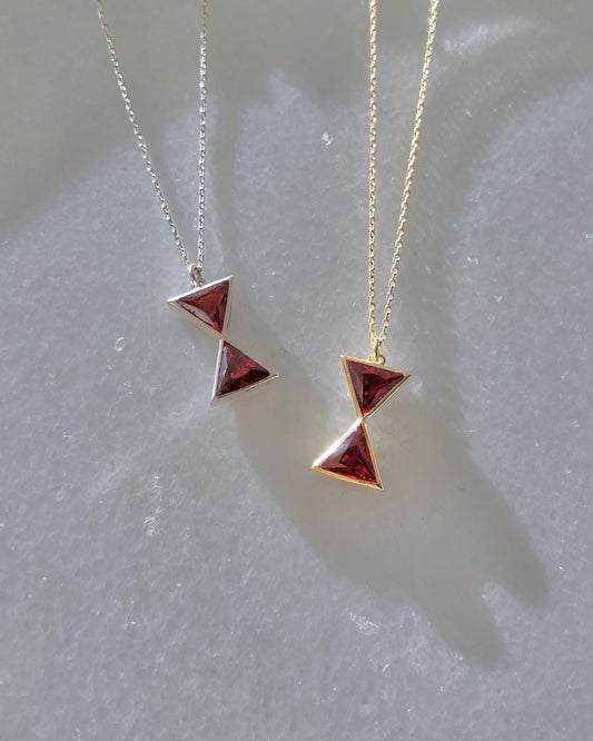 Black Widow Inspired Necklace-Natasha Romanoff Hourglass Version 1 Necklace-925K Sterling Silver Necklace