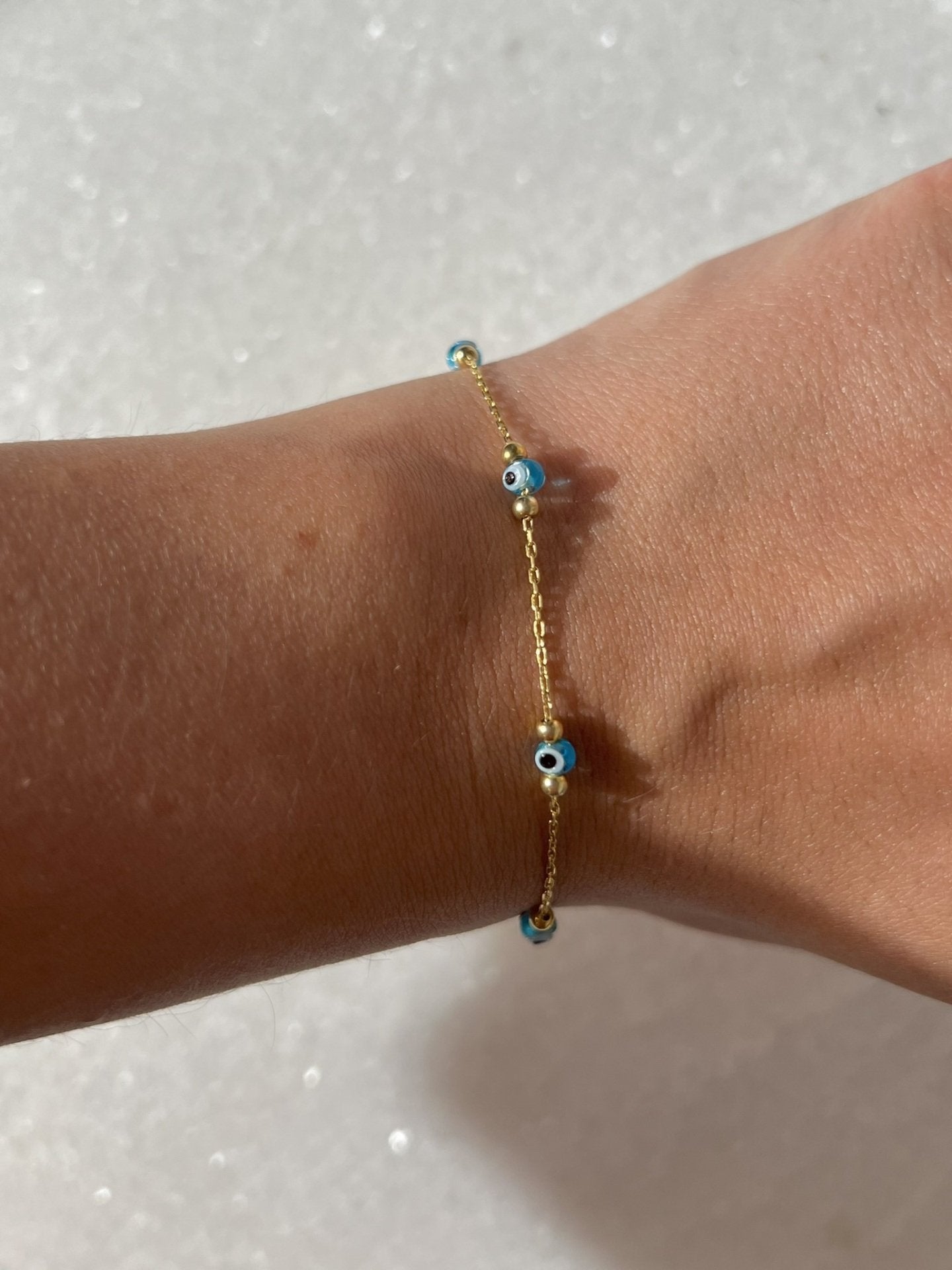 Pulsera de mal de ojo de oro, pulsera de cadena, brazalete, joyería de mal de ojo, pulsera de plata de ley 925, pulsera ajustable, talismán de mal de ojo, griego