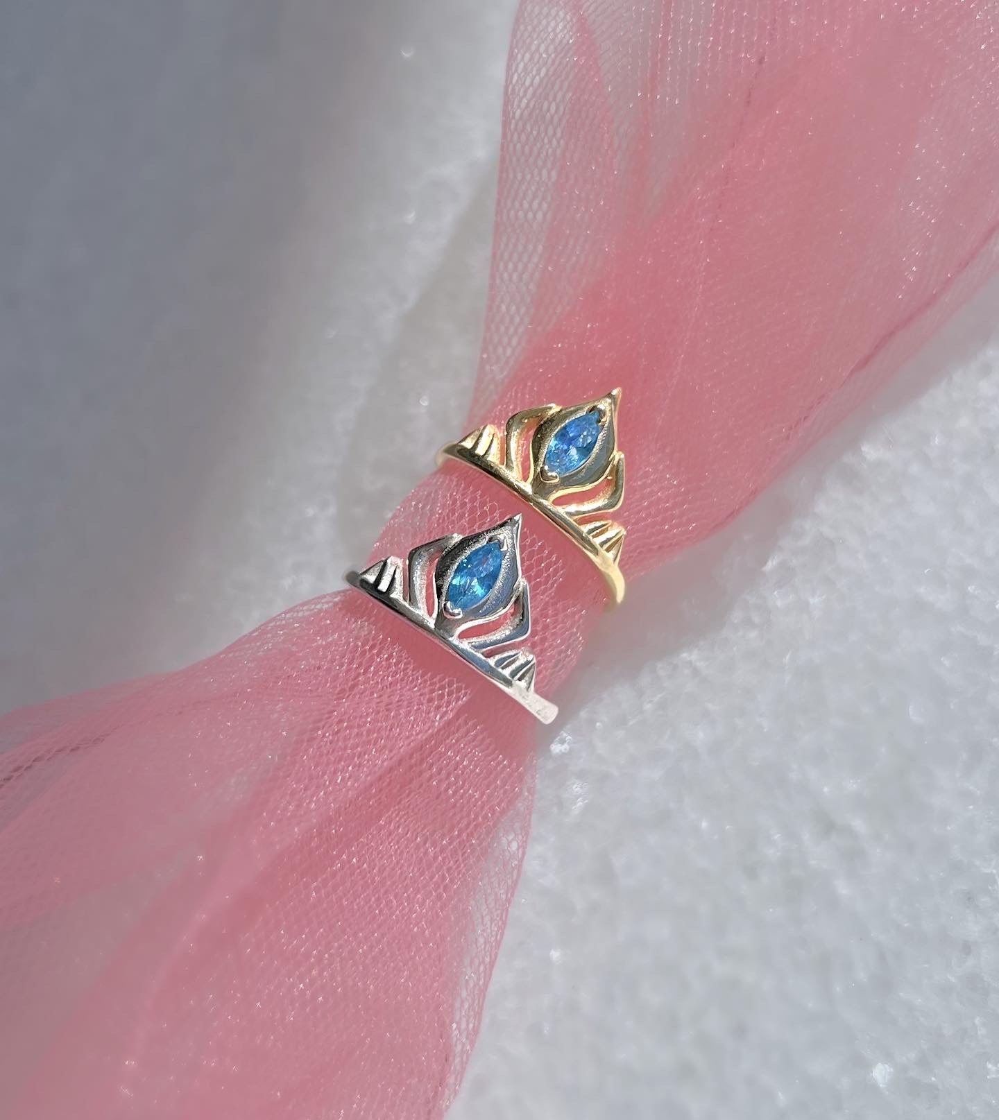 Anillo de corona de Frozen Elsa inspirado en el anillo de plata de ley 925