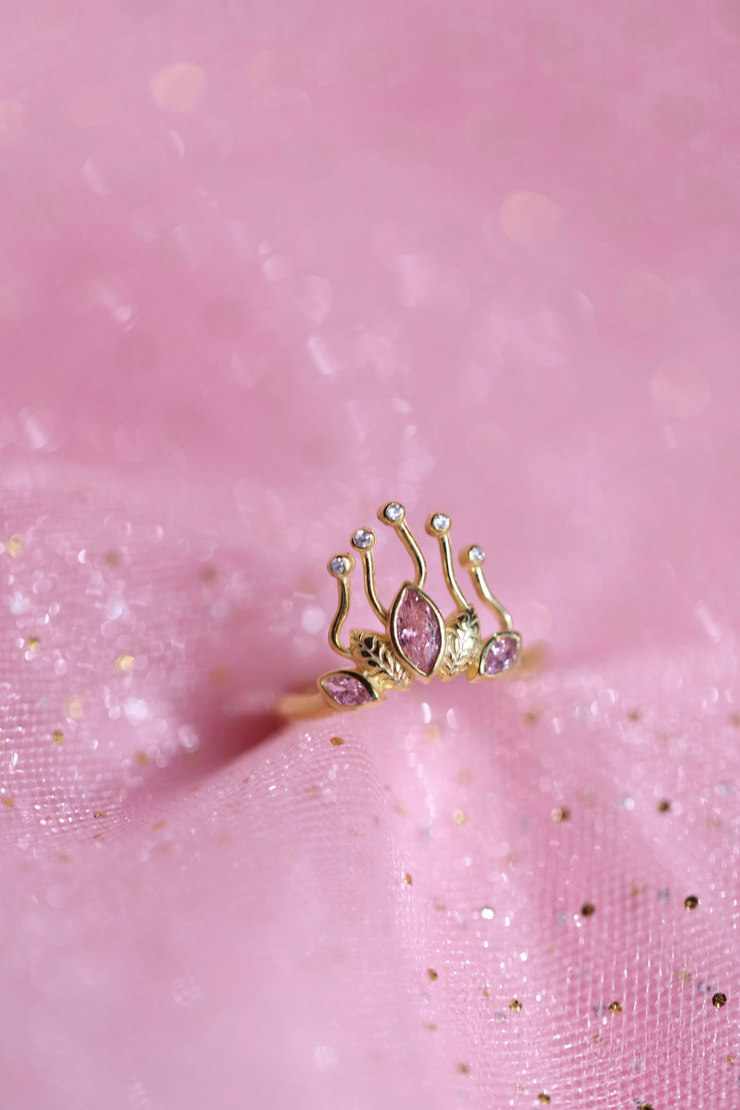 Princesa y el sapo Tiana corona anillo, anillo de plata de ley 925, anillos de princesa, anillo chapado en oro y plata, regalo de cumpleaños, regalo para ella, anillo de circonita verde
