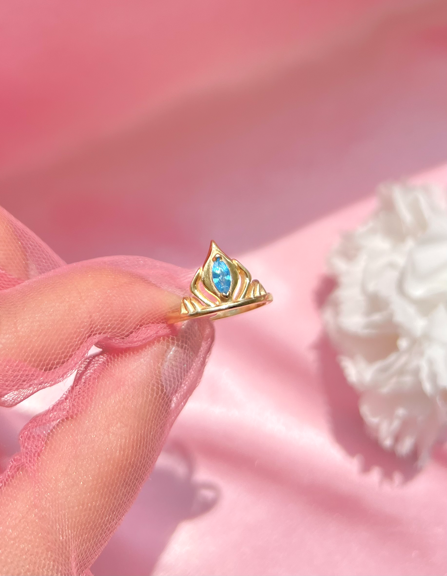 Anillo de corona de Frozen Elsa inspirado en el anillo de plata de ley 925