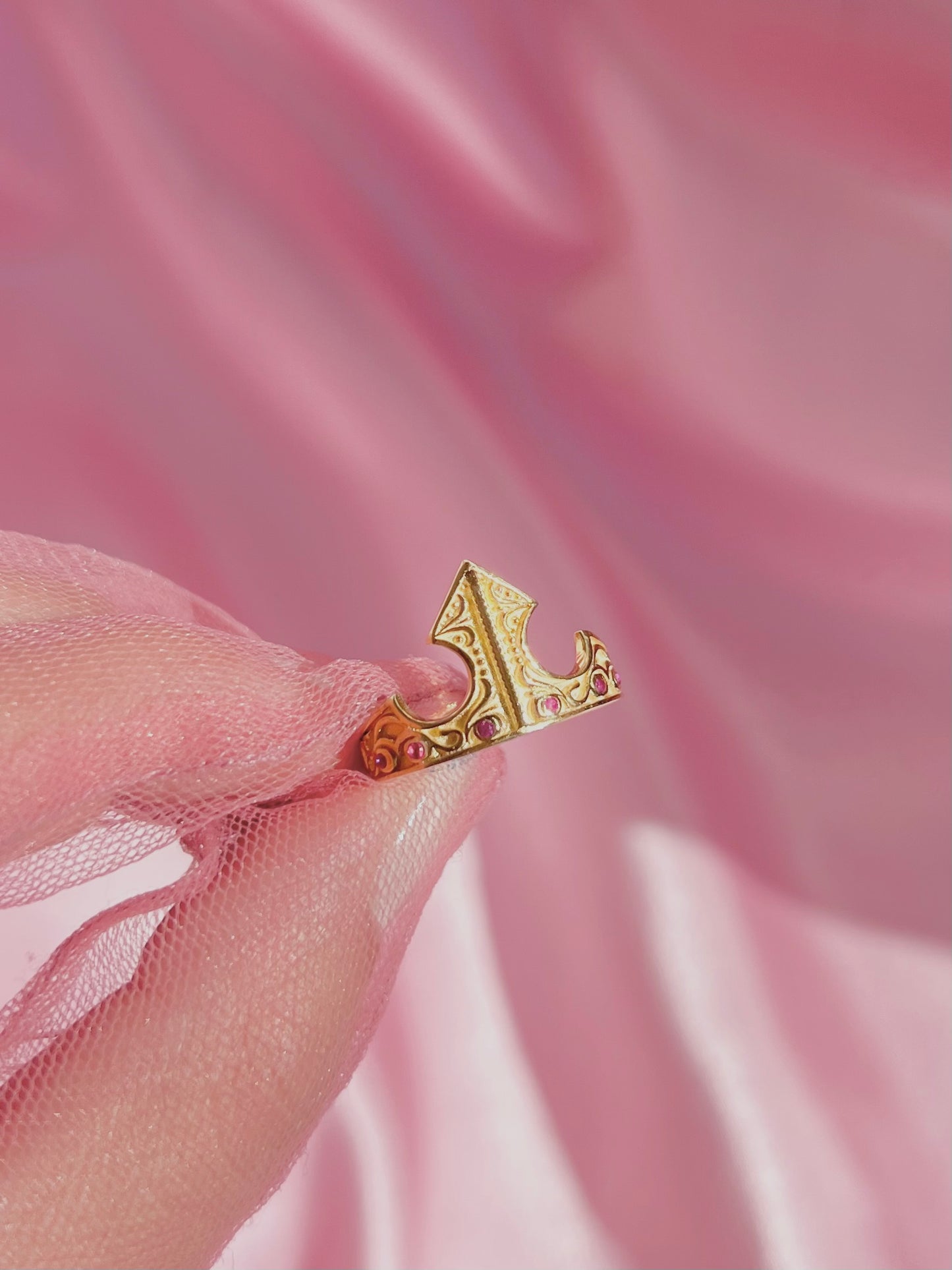 Sleeping Beauty Aurora Crown Ring, Gold and Silver Plated Ring, Aurora Inspired , Valentines Day Ring, 925 sterling silver