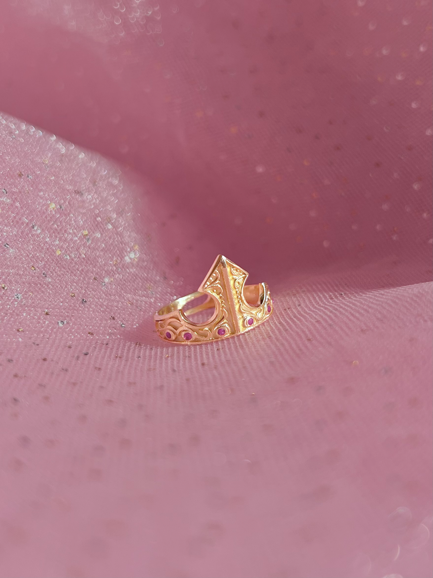 Sleeping Beauty Aurora Crown Ring, Gold and Silver Plated Ring, Aurora Inspired , Valentines Day Ring, 925 sterling silver