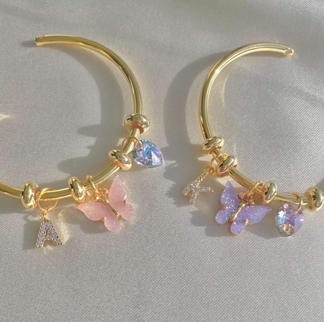 Pulsera de dijes de hadas - Pulsera de dijes de mariposa - Pulsera de dijes personalizada - Pulsera de dijes de mariposas