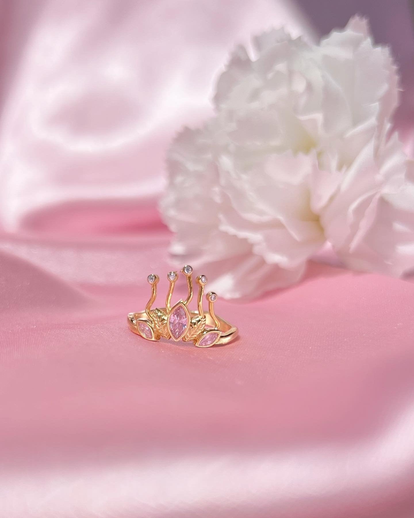 Princesa y el sapo Tiana corona anillo, anillo de plata de ley 925, anillos de princesa, anillo chapado en oro y plata, regalo de cumpleaños, regalo para ella, anillo de circonita verde