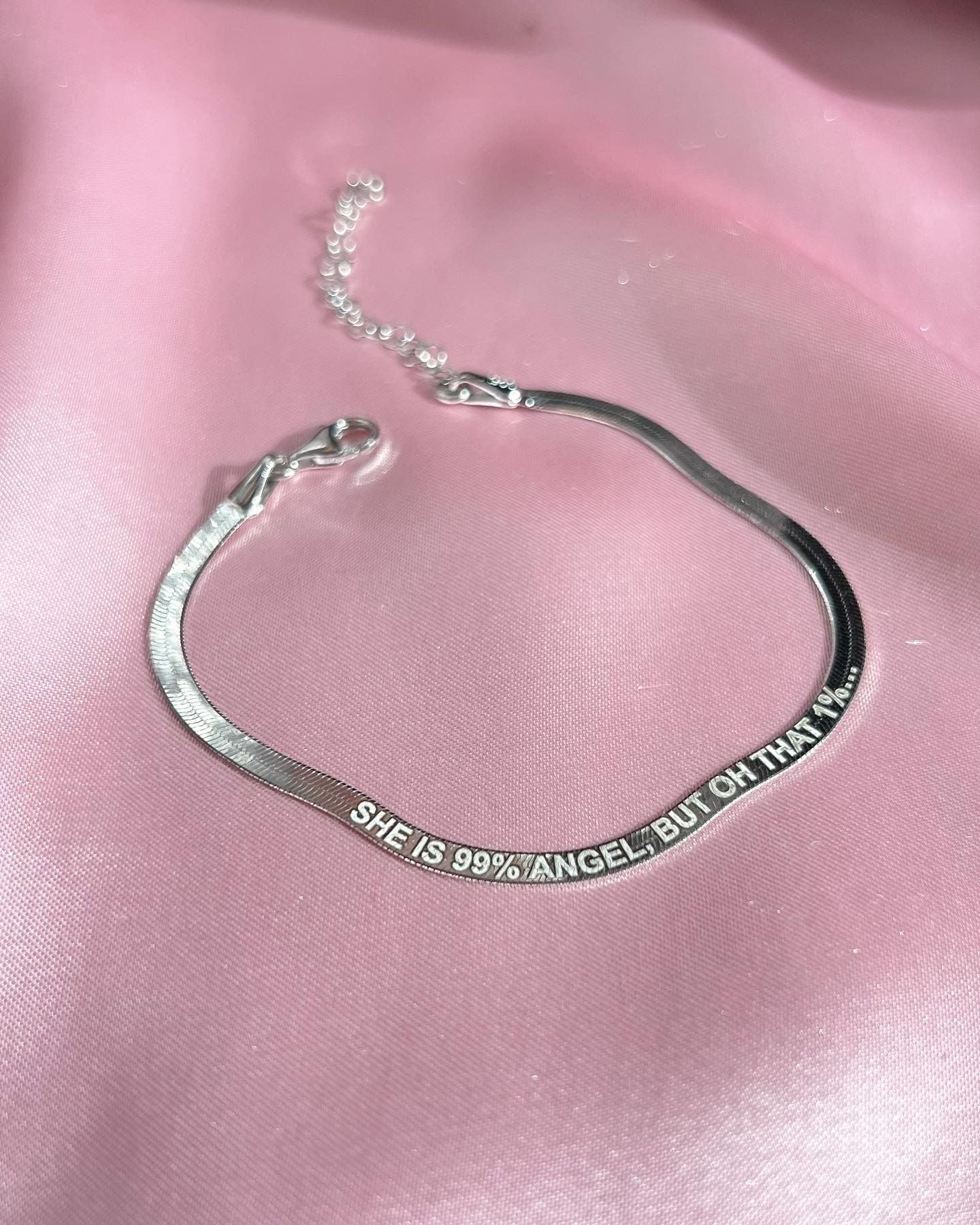 Pulsera con eslogan, pulsera con nombre, pulsera de plata de ley 925, escribe lo que quieras
