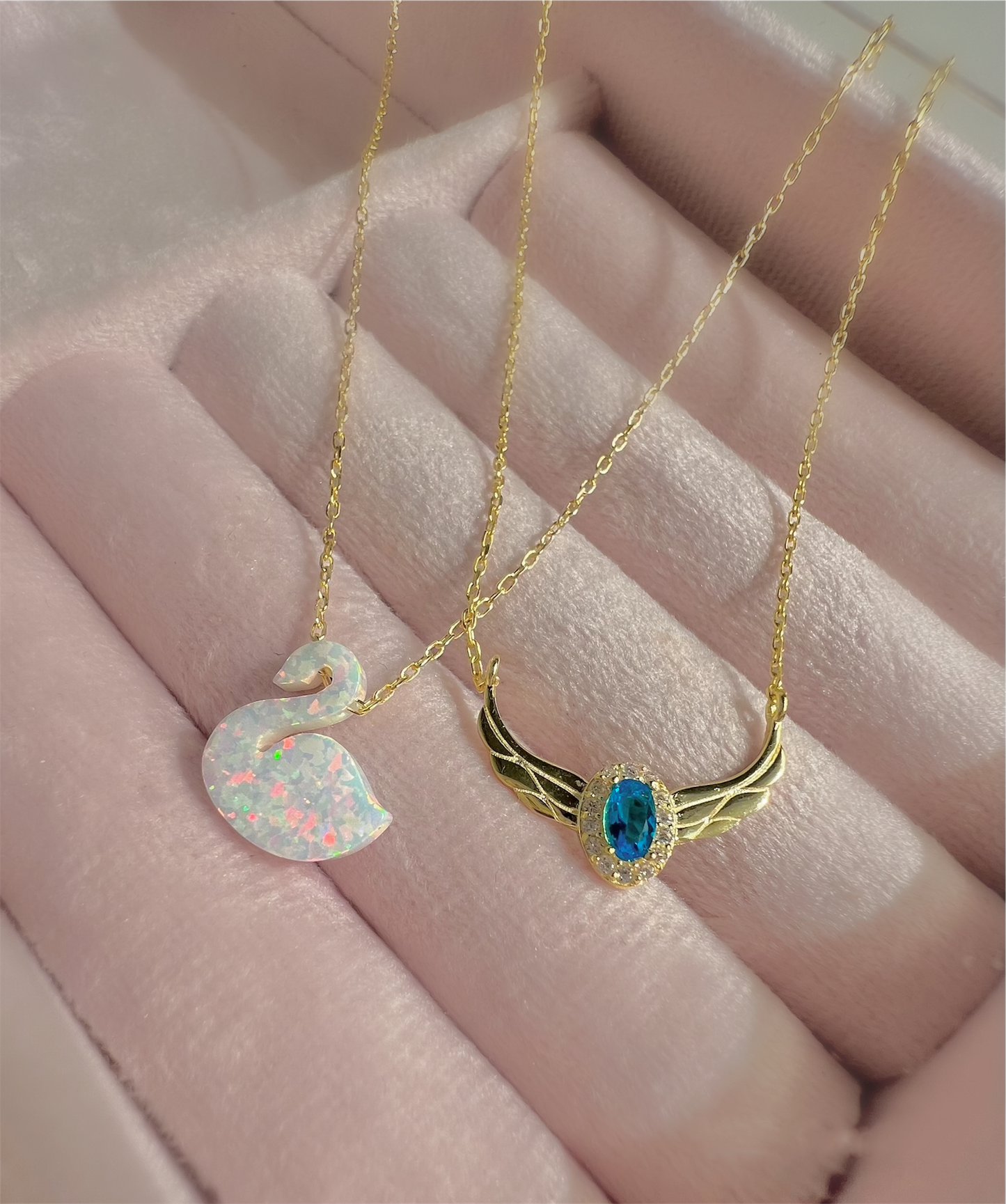 Collar de plata de ley 925K de la princesa Odette del lago de los cisnes