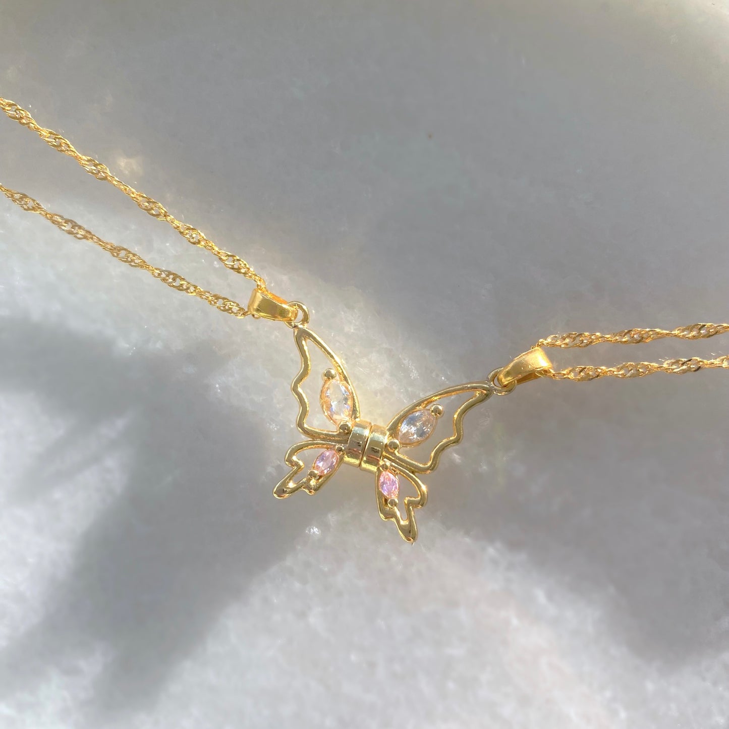 Collar de mariposa de mejor amigo