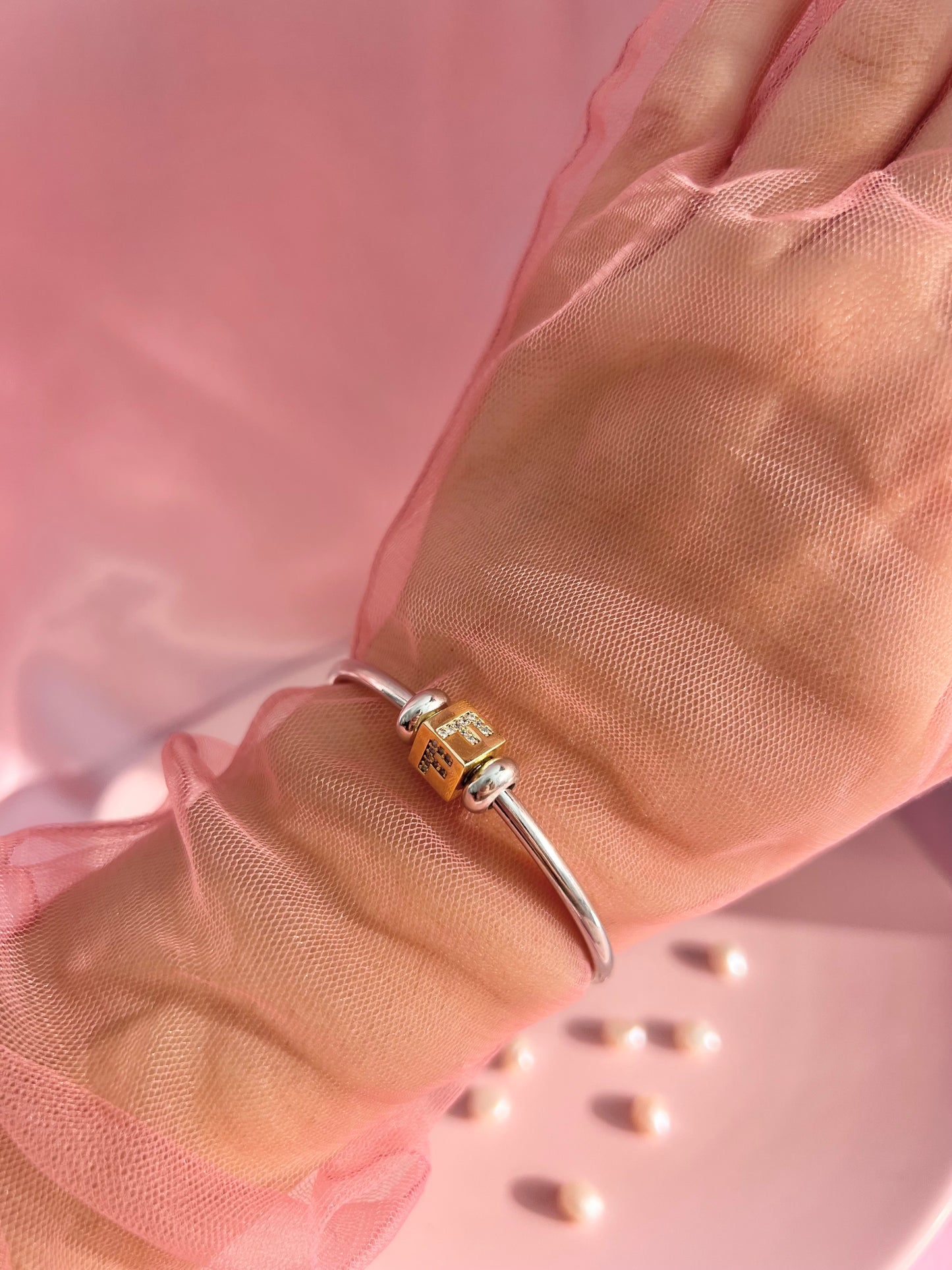 Pulsera de esposas con letras - Pulsera personalizada - Pulsera personalizada - Pulsera de esposas ajustable