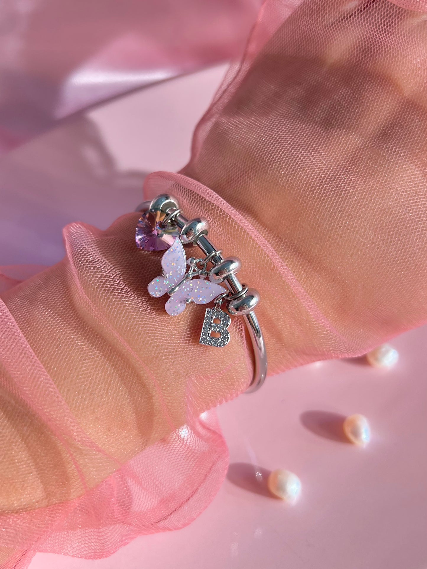 Pulsera de dijes de hadas - Pulsera de dijes de mariposa - Pulsera de dijes personalizada - Pulsera de dijes de mariposas