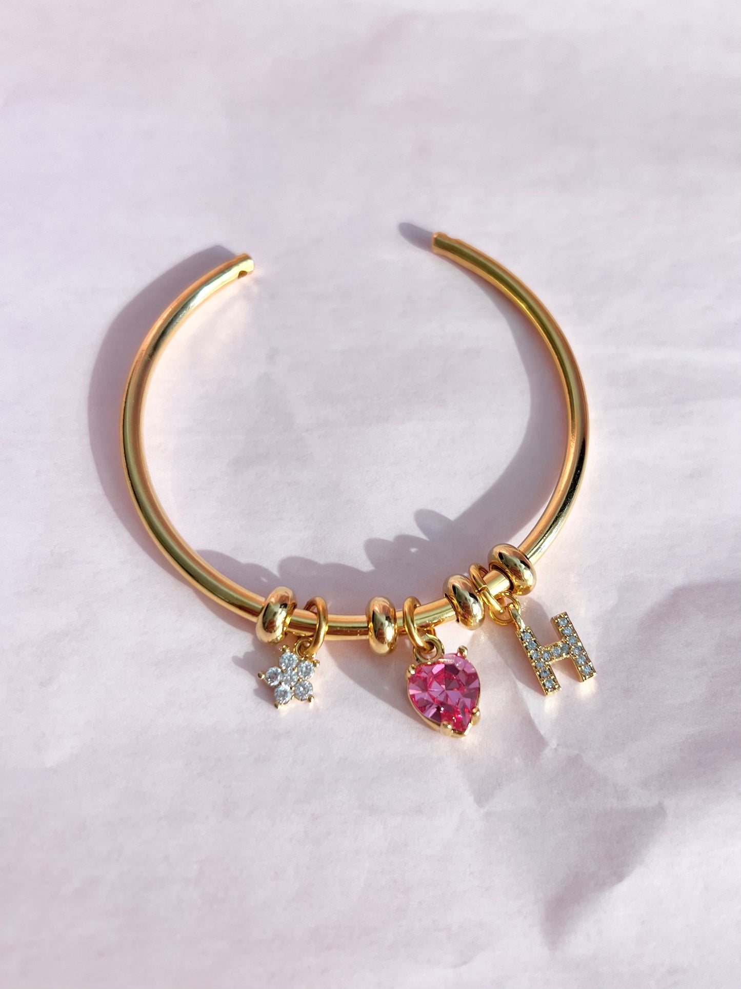 Pulsera con dijes de Lola - Pulsera con dijes de margaritas - Pulsera con dijes personalizados