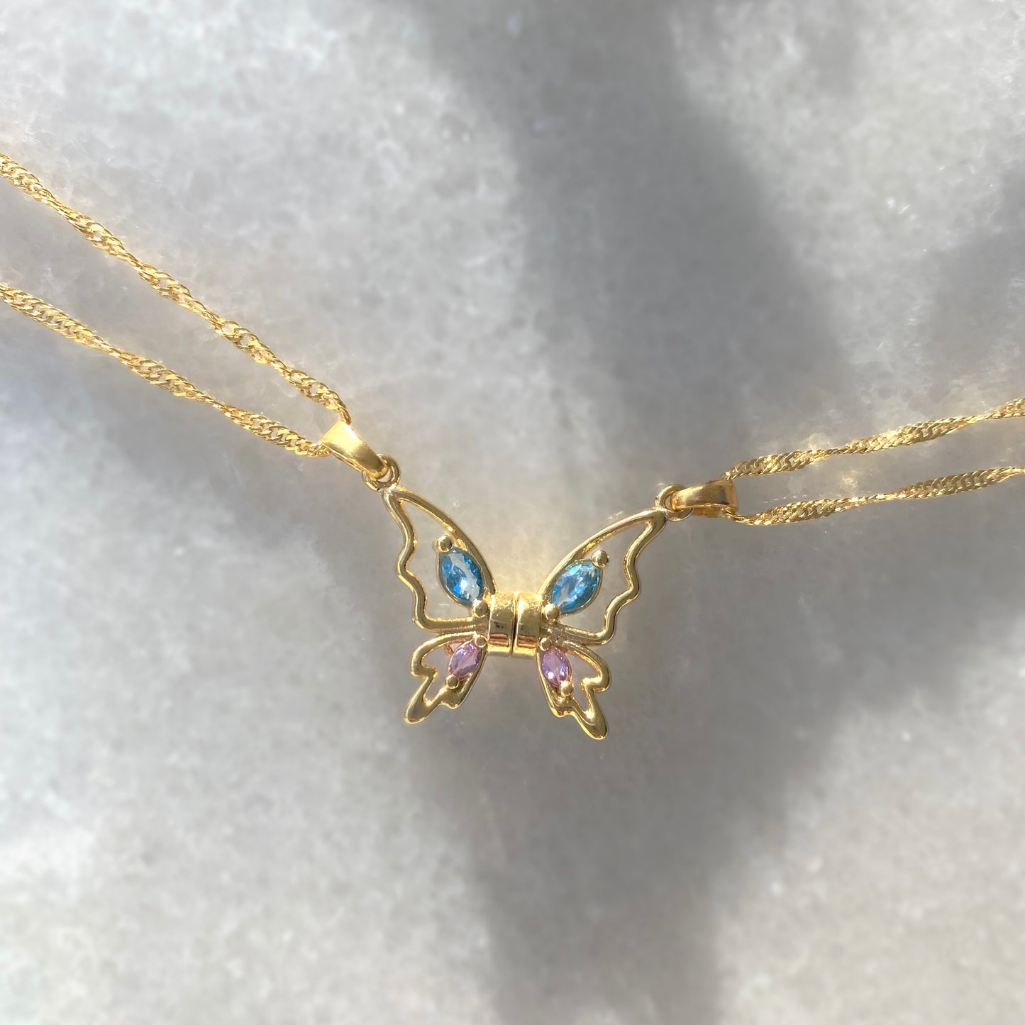 Collar de mariposa de mejor amigo