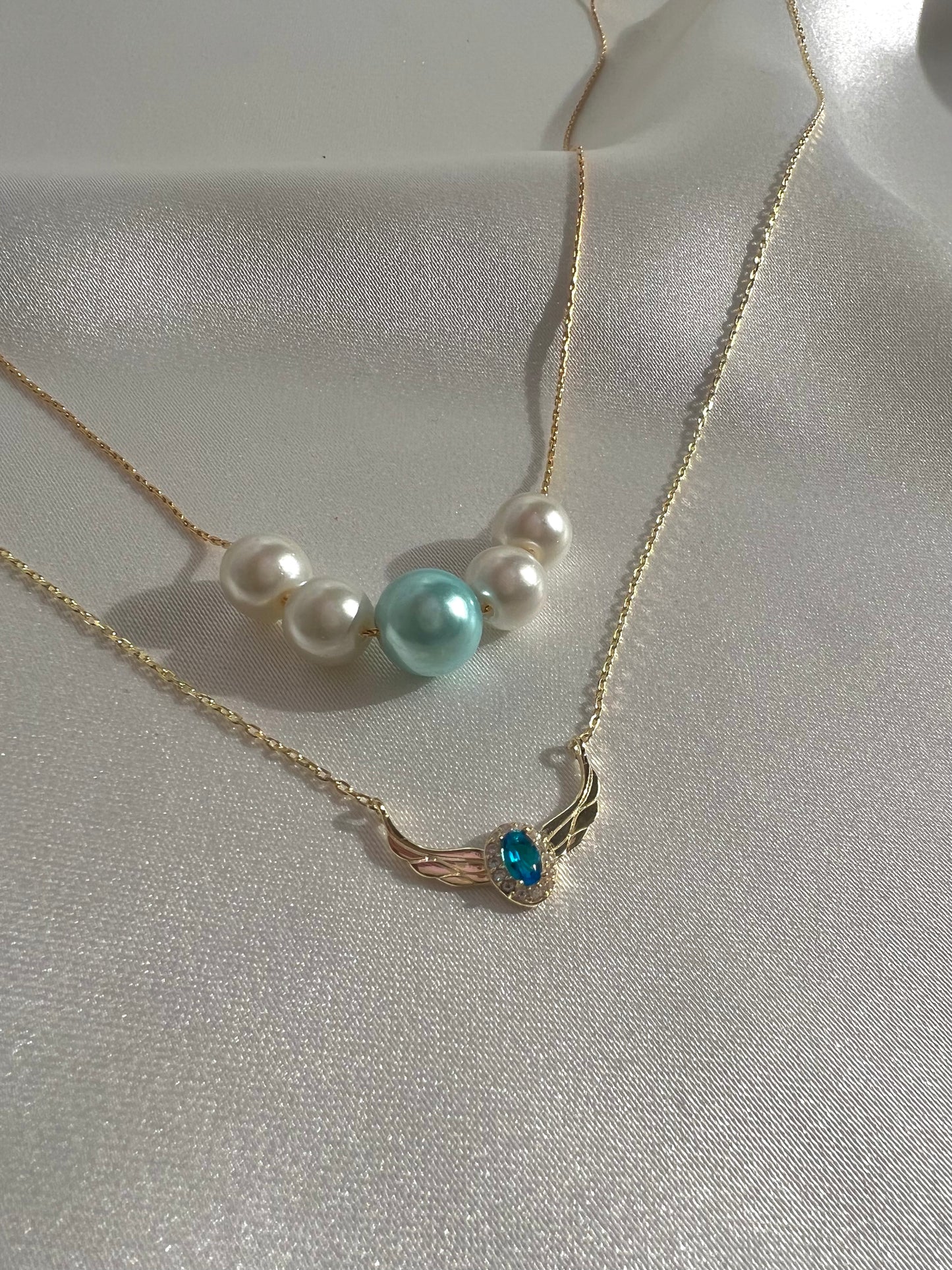 Collar de plata de ley 925K de la princesa Odette del lago de los cisnes