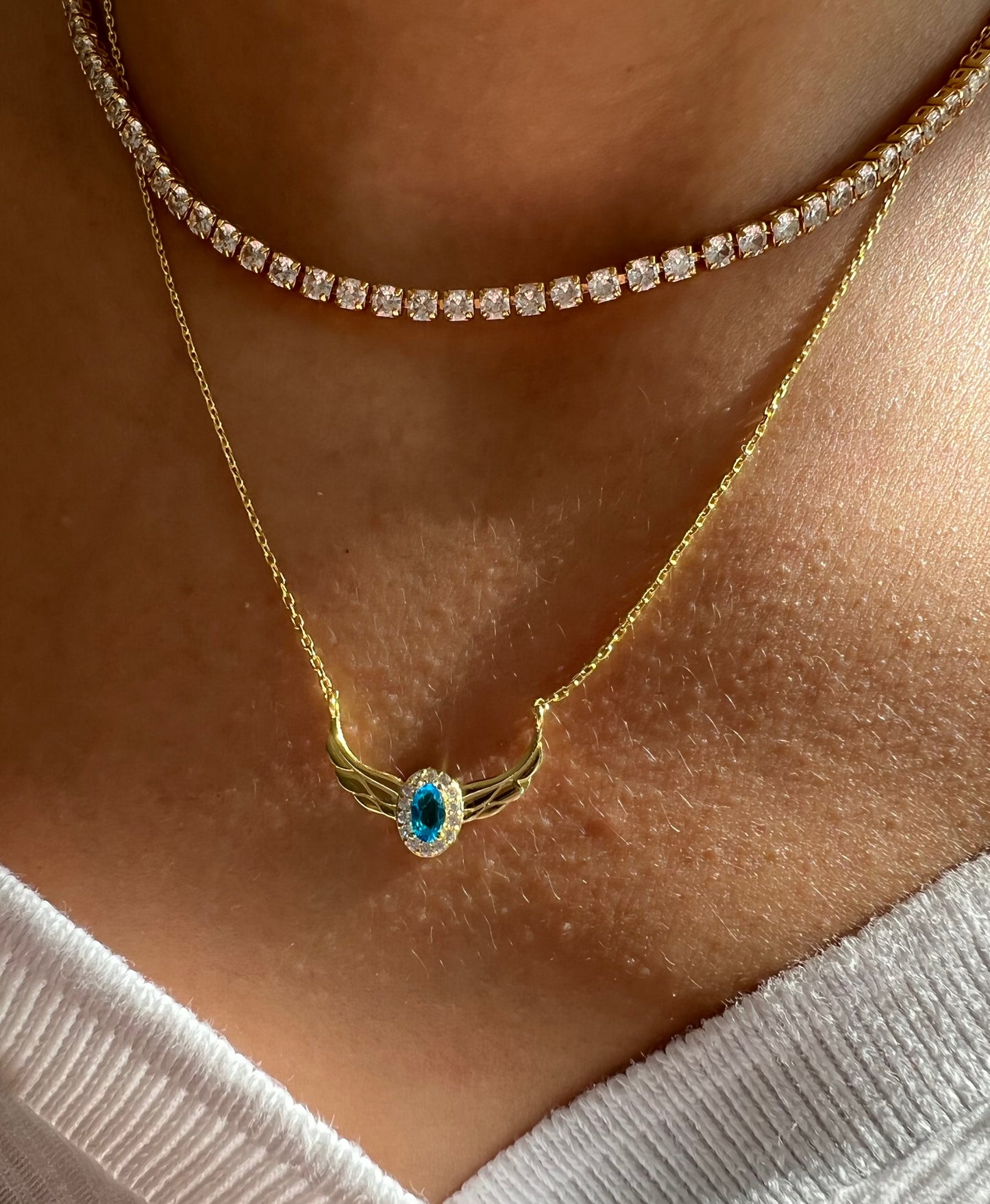 Collar de plata de ley 925K de la princesa Odette del lago de los cisnes