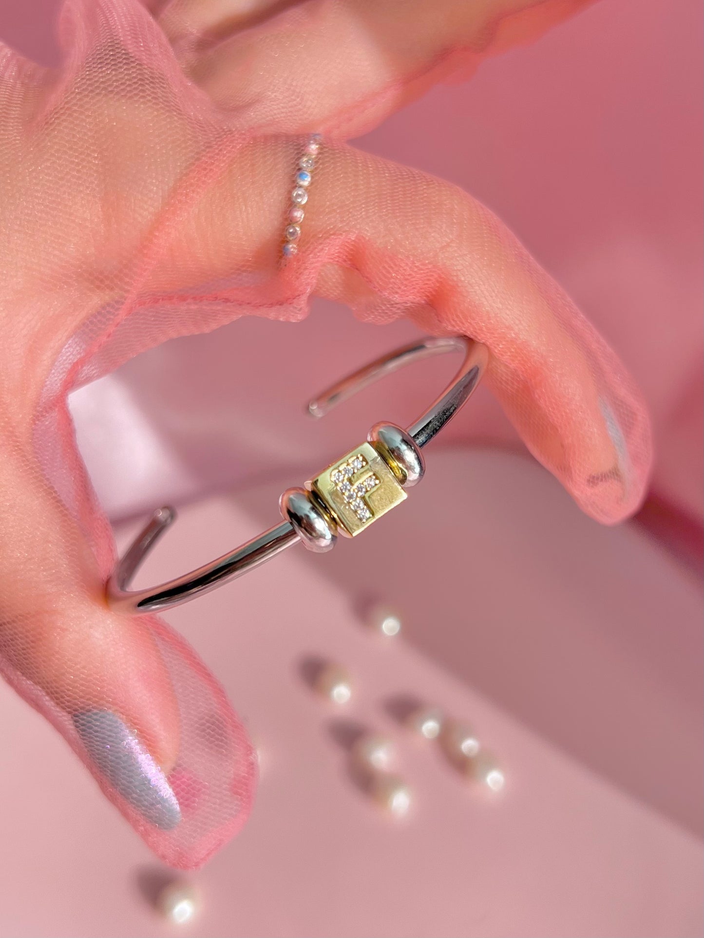 Pulsera de esposas con letras - Pulsera personalizada - Pulsera personalizada - Pulsera de esposas ajustable