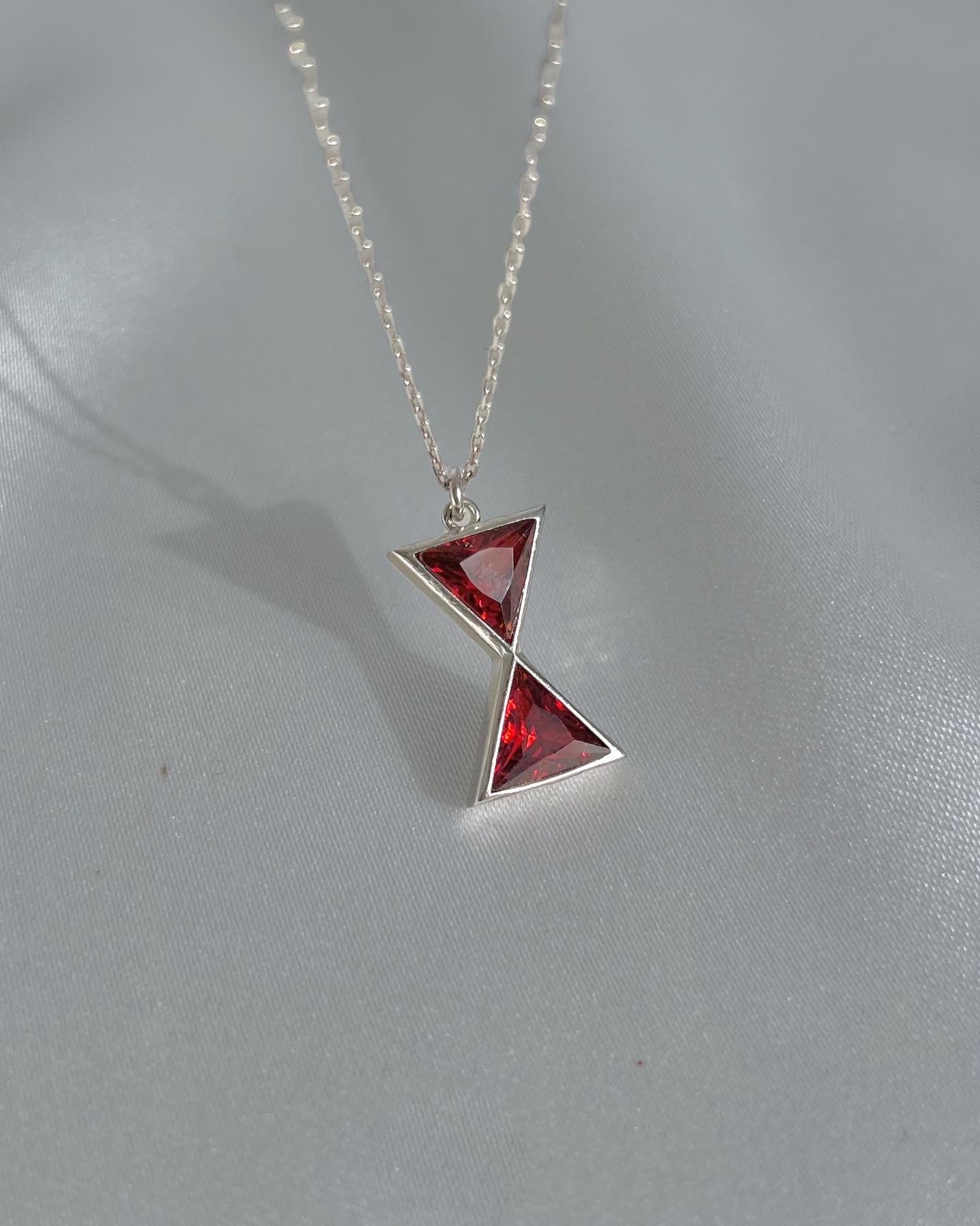 Black Widow Inspired Necklace-Natasha Romanoff Hourglass Version 1 Necklace-925K Sterling Silver Necklace