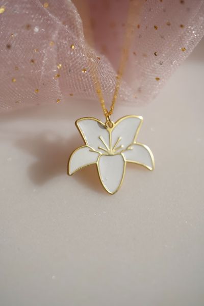 Mulan Princess Flower Necklace - Mulan Princess Flower Inspired - 925 K Sterling Silver