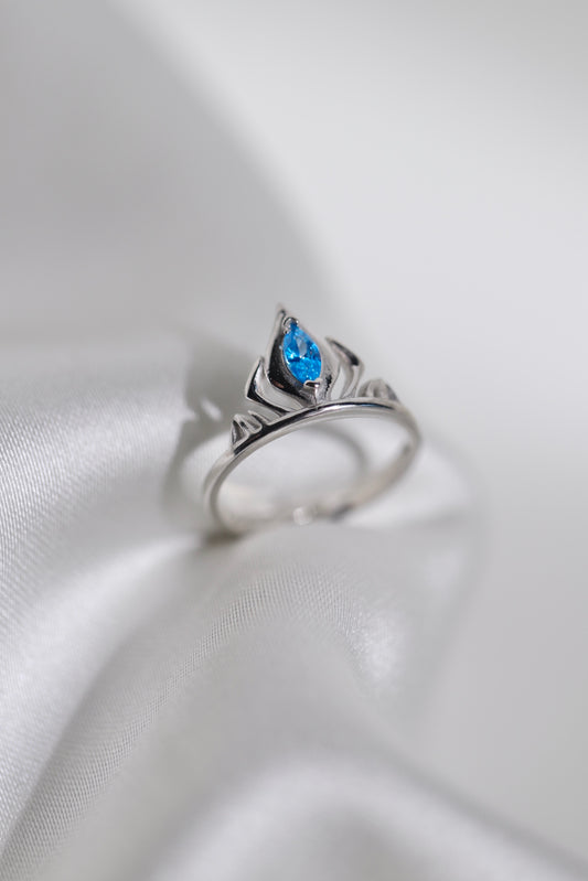 Anillo de corona de Frozen Elsa inspirado en el anillo de plata de ley 925