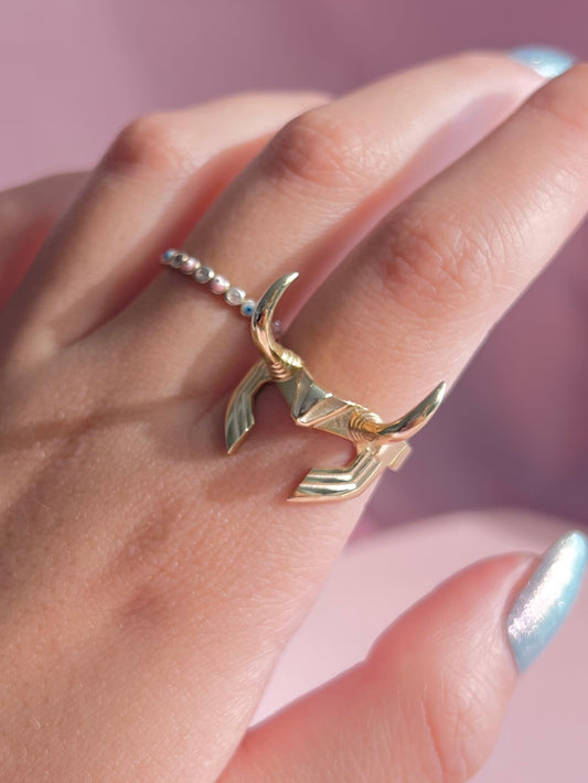 Anillo de pieza de cabeza de Loki, anillo de plata de ley 925K, anillo de cuernos de Loki, casco de superhéroe Thor Loki, anillo de plata de ley Loki Cosplay-925