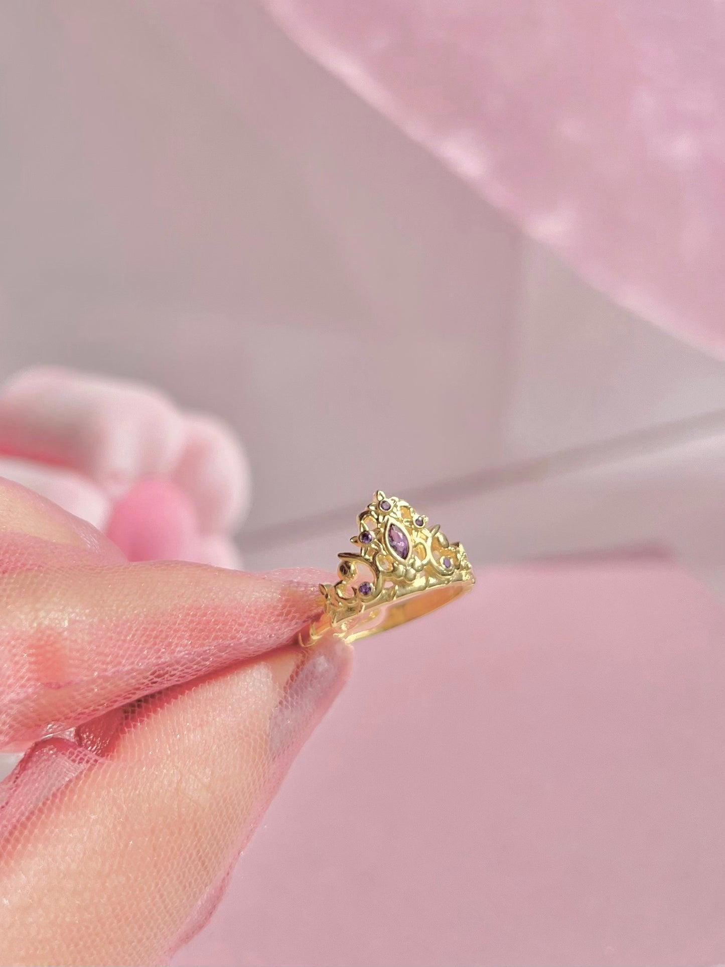 Diamond Castle Alexa  Ring * 925 Sterling Ring * Alexa Headpiece Ring *barbie Inspired