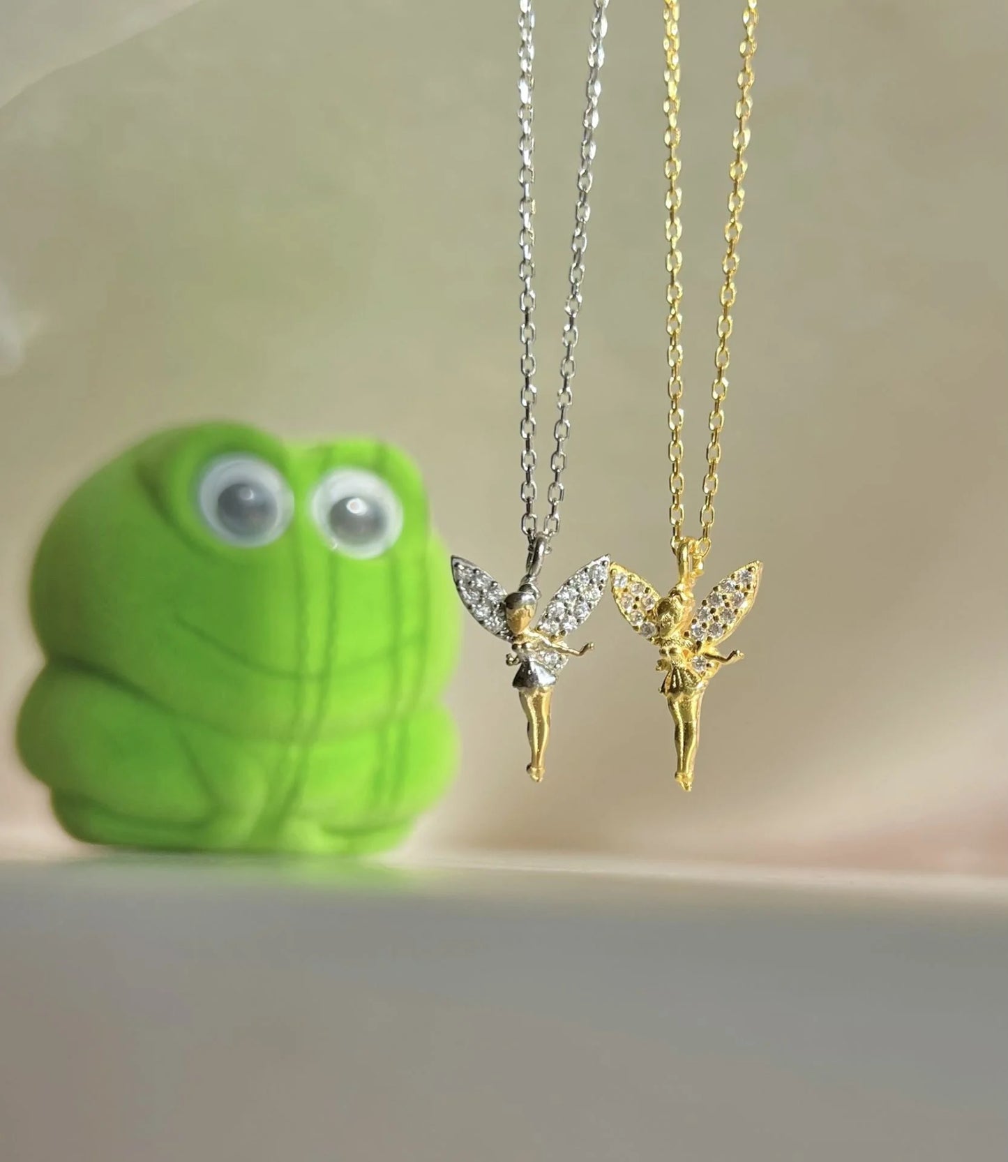 Tinker Bell Inspired - Tinker Bell Necklace - 925 K Sterling Silver - Silver Fairy Pendant