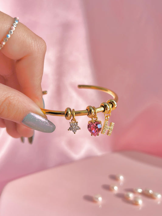 Lola Charm Bracelet -Daisy Charm Bracelet - Personalized Charm Bracelet